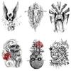 Flower Arm Tattoo Sticker Angel Wings Skull Wind Set Water Transfer Waterproof Tattoo Sticker
