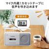 Gelielim Portable Cassette Player with FM/AM/Wide FM Support, Cassette Tape Playback/Recording, AC 100V/Battery Operated, White