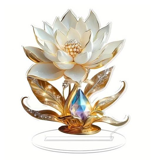 Акриловая табличка с цветком 2D плоская роза настольная табличка для офиса спальни рабочего стола кристальный эффект табличка с цветком розы для мамы жены бабушки