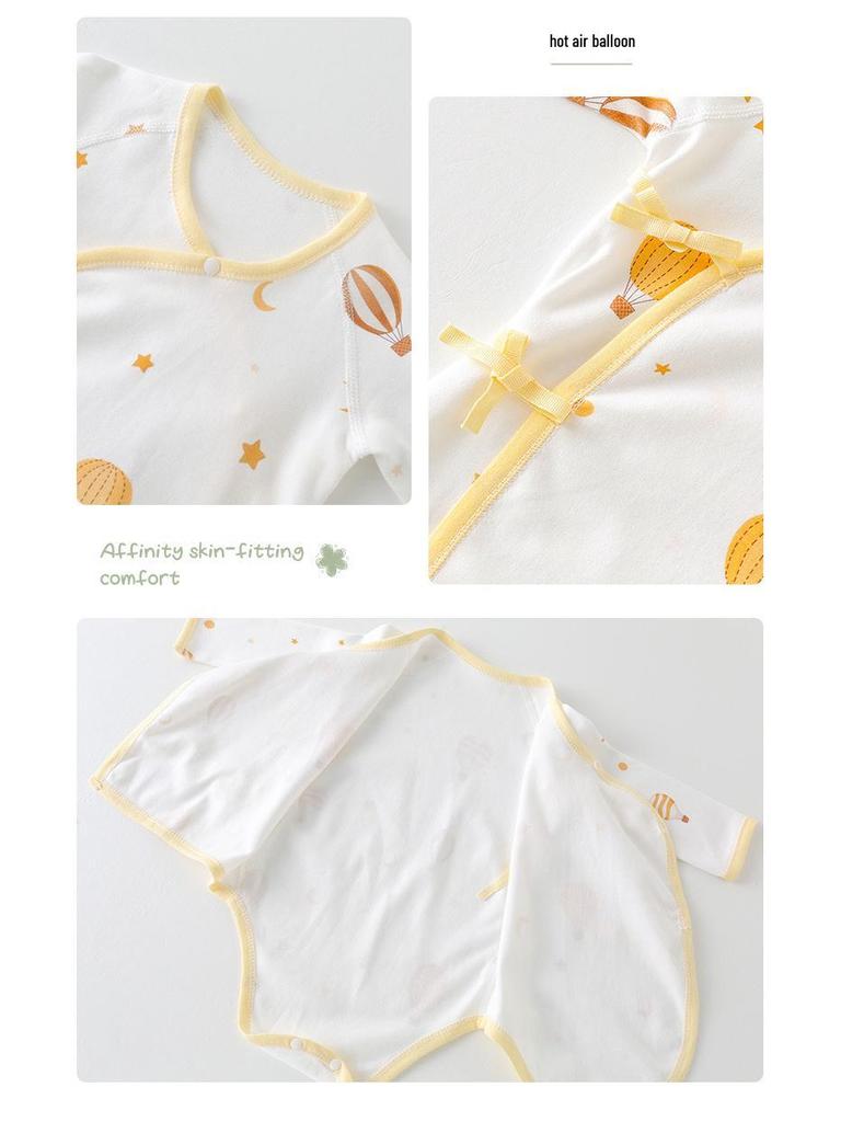 Baby Romper: Боди с длинным рукавом из чистого хлопка для новорожденных, подходит для весны, осени и лета - носка в четыре сезона