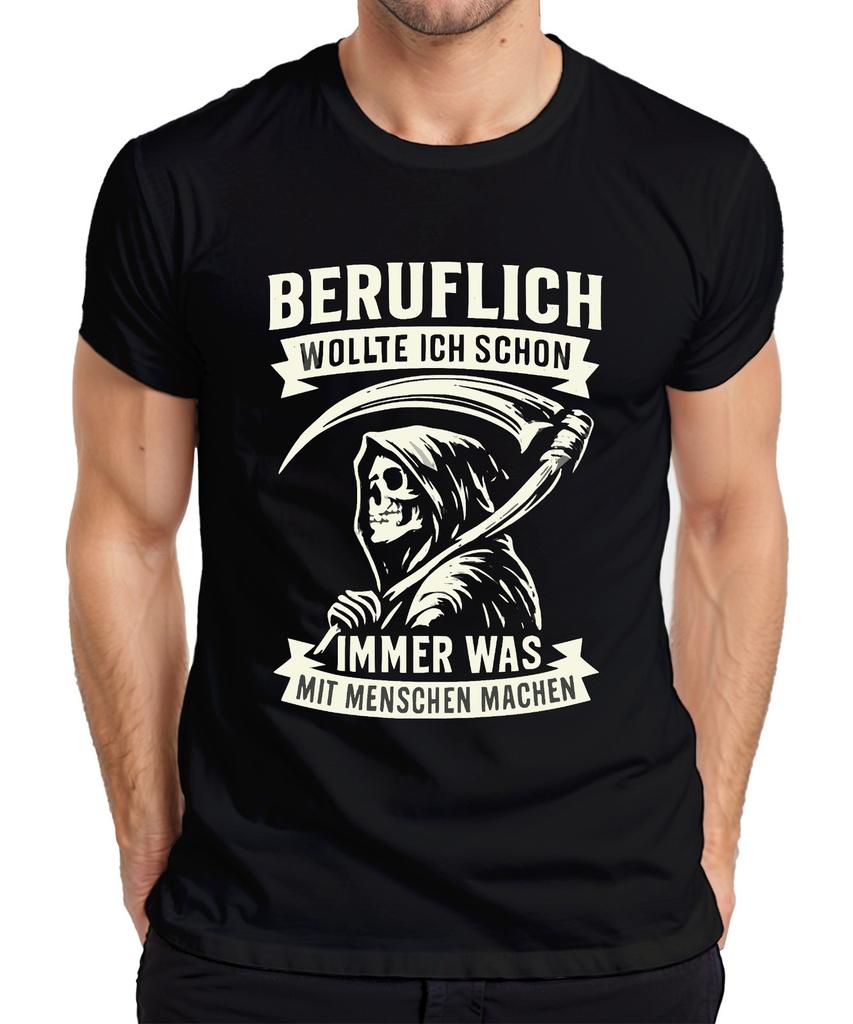 Always Wanted To Do Something With People Grim Reaper Humor Gothic Retr Unisexs Tshirt