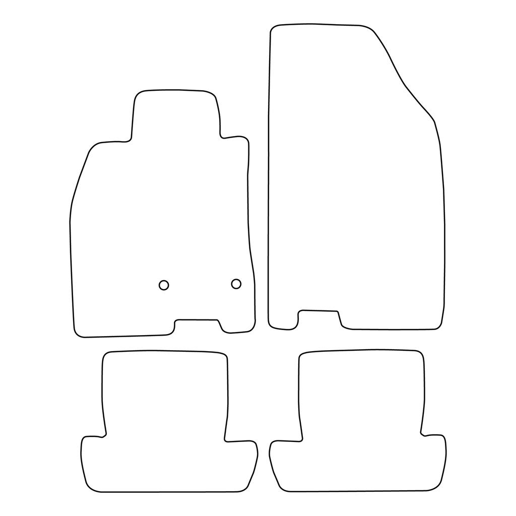 [Blm]Re012 Black - Set Of Velour Floor Mats Suitable For Renault Megane Iii 2008-2015 - Black Trim
