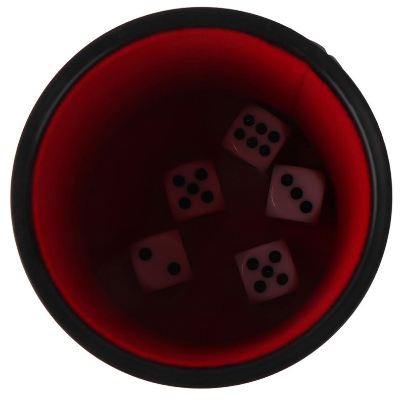 1 шт. черный/красный кожаный стакан для игральных костей с войлочной подкладкой тихий шейкер для игры в кости