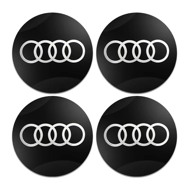 2026 Hot For 4UYEF 4pcs 56mm Car Wheel Center Hub Cap Badge Logo Emblem Decal Wheel Sticker For 4UYEF A3 A4 A5 A6 Q3 Q5 Q7 TT