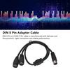 High Accuracy DIN 5 Pin Male to 2 DIN 5 Pin Female Cable Y Splitter Cable  Audio Signal Routing