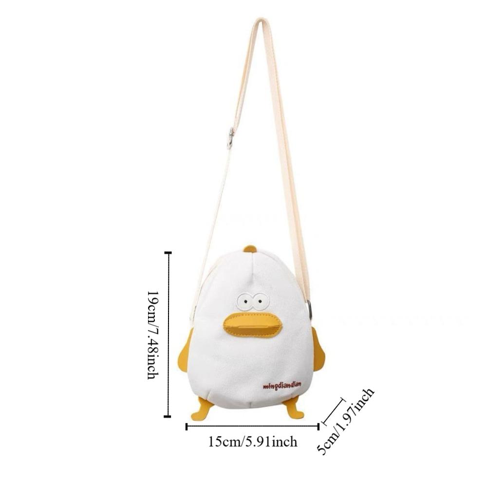 Canvas Small Messenger Bag Cartoon Cute Handbag Simple Funny Chick Crossbody Bag  Women