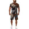 Мужская футболка/костюм с 3D принтом Flying Dragon Totem Art, летний крутой топ с короткими рукавами + шорты, комплект, готический спортивный костюм в стиле хип-хоп