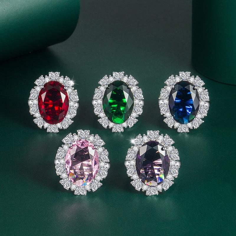 Sace Gems Винтажное роскошное кольцо с цирконом 13*18 мм для женщин, ювелирные изделия в придворном стиле, свадебное обещание, вечерние подарок