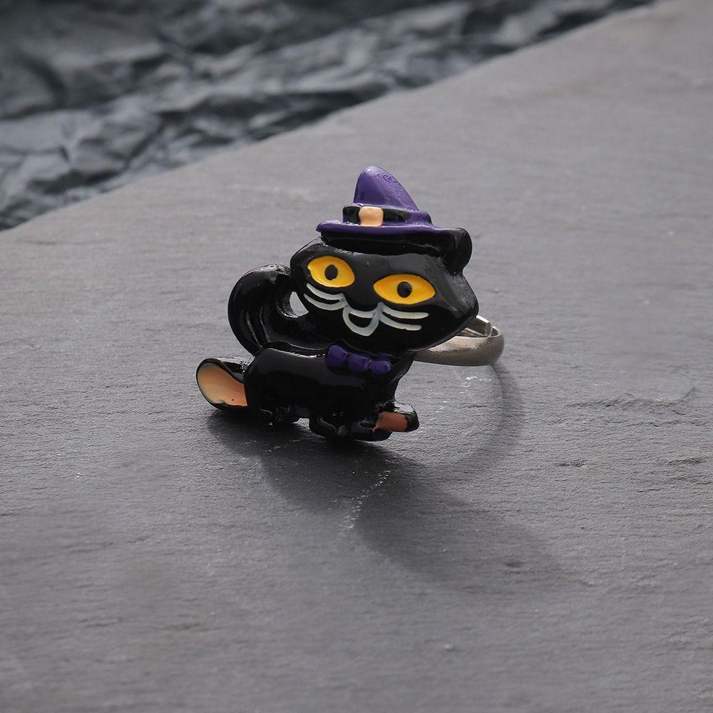 Кольцо-призрак в виде шляпы волшебника, черное кольцо с тыквой, модное кольцо в подарок на Хэллоуин