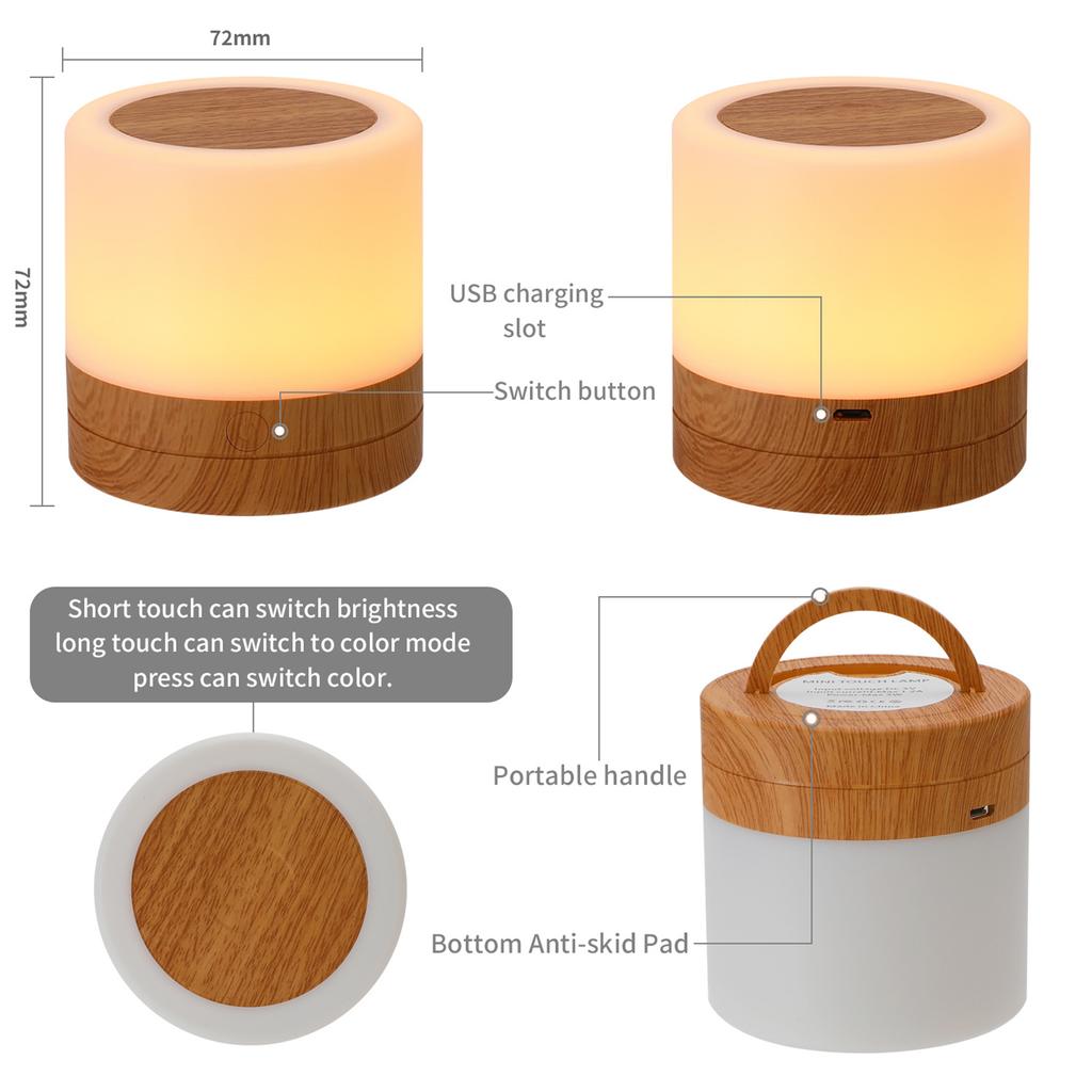 Настольные светодиоды, красочный ночник, прикроватная тумбочка для спальни, сенсорный USB-ночник RGB с пультом дистанционного управления
