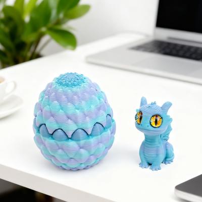 3D-печатная фигурка драконьего яйца, миниатюрная статуэтка драконьего яйца с драконом внутри, украшение для рабочего стола.
