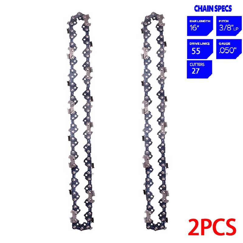 1/2/3/4/6 шт. 16-дюймовая цепная пила 3/8" LP .050" калибр 55 приводных звеньев полудолото электрическая бензиновая цепная пила запасные части лесозаготовка обрезка