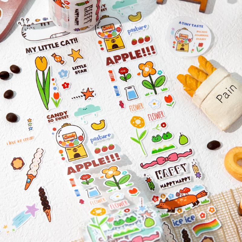 Journal GO 5x200cm INS Masking Tape Dessert Sticker Decorative Label Stickers for Journal Scrapbooking Diary Album Stationery
