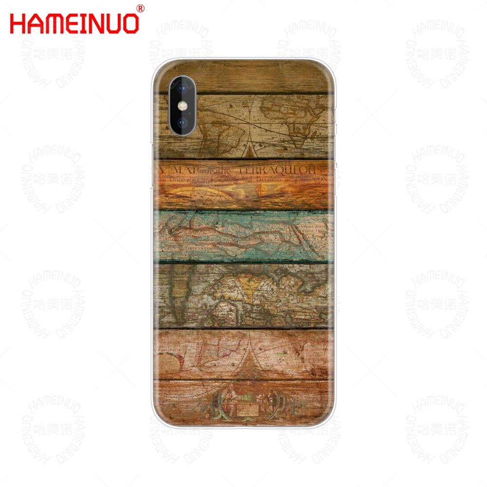 Чехол для мобильного телефона HAMEINUO с текстурой дерева, чехол для iPhone X 8 7 6 4 4S 5 5S SE 5c 6s plus
