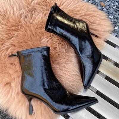 Сексуальные женские ботильоны с острым носком на высоком каблуке, кожаные туфли «Челси», зимняя тенденция 2025 года, новые элегантные туфли для офиса, туфли-лодочки Botas Mujer