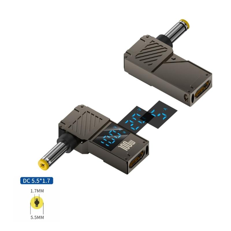 USB C к постоянному току 100 Вт PD Разъем Type C «мама» к «папа» с цифровым дисплеем для мониторов Напряжения Ток Мощность