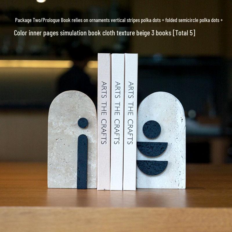 Original Design Modern Minimalist Geometric Bookend Ornament for Study, Bookstore, or Restaurant