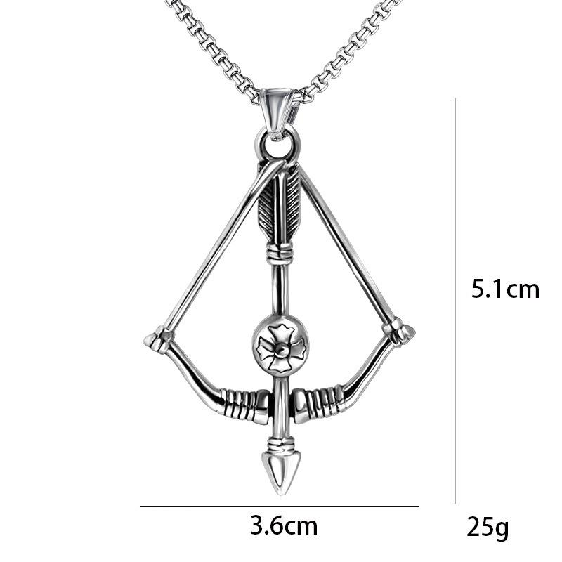 Персонализированное ожерелье с подвеской из титановой стали «Лук и стрела», модное ретро-ювелирное украшение в виде цветка-креста