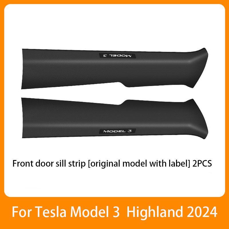 For Tesla Model 3 Highland 2024 ABS Front Rear Door Sill Protective Pad Cover Guards Threshold Bumper Strip Sill Car Accessorie