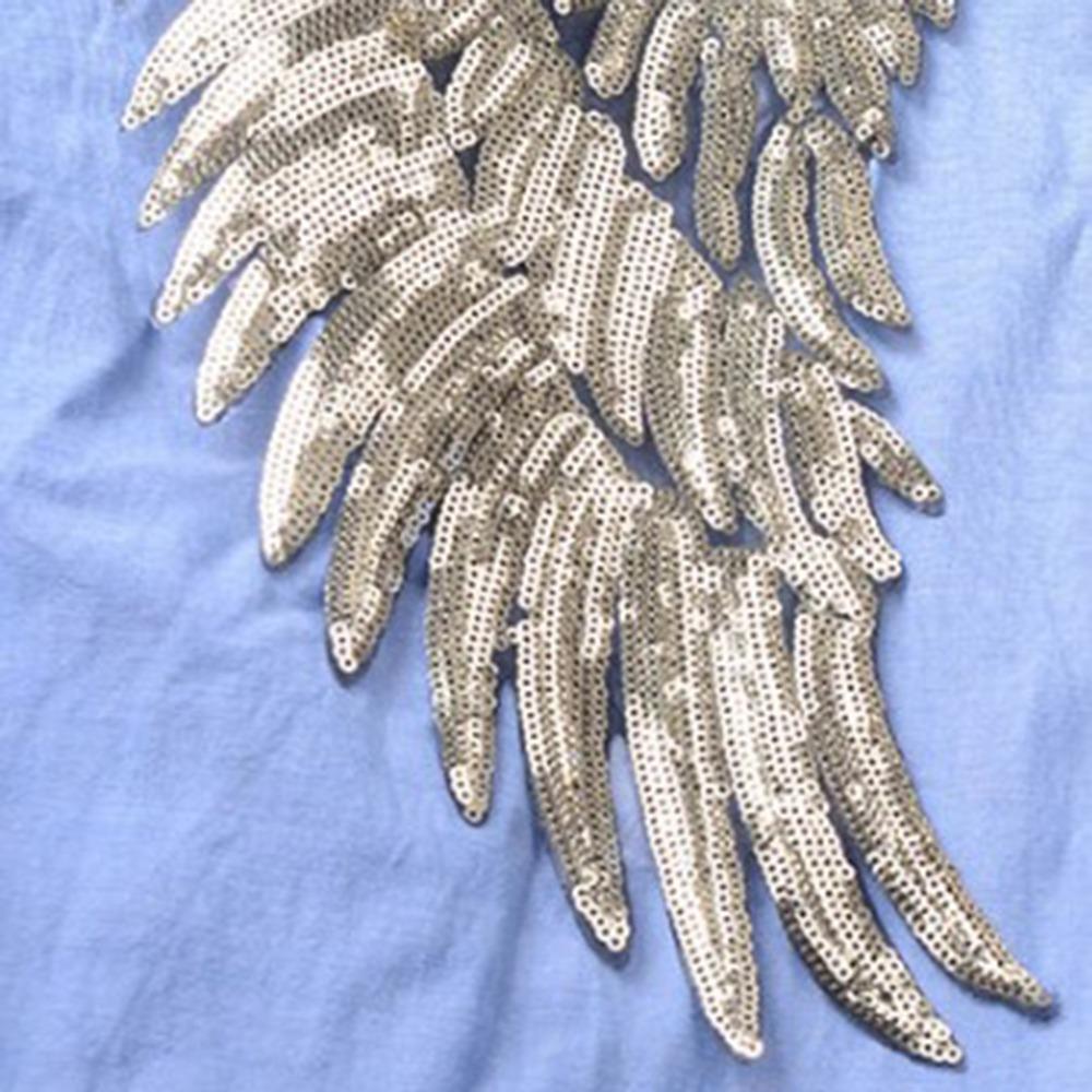 Sequin Appliques Angel Wings Patches Silver Embroidered Patches Sequin Patches DIY Clothes