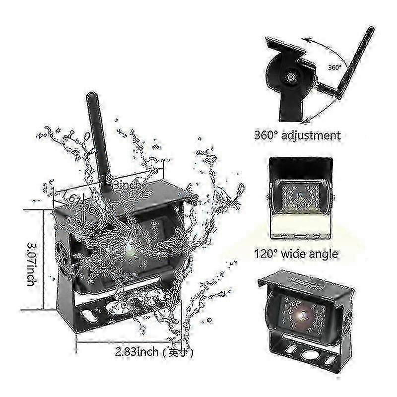 Wireless 7 Inch Rear View Backup Camera with Night Vision for Cars Trucks and RVs Safety Monitoring