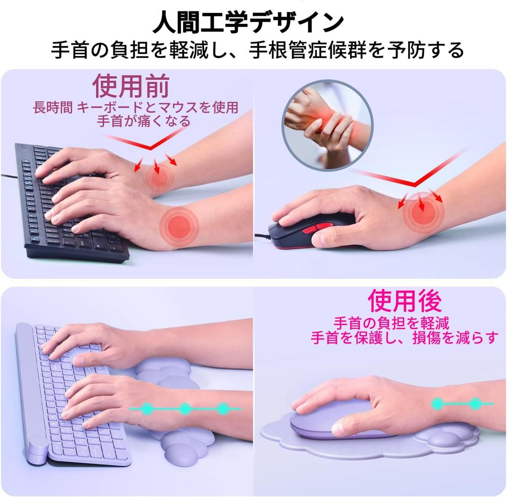 Levieny Latest Evolution Honeycomb Keyboard Wrist Rest for Keyboard Cloud Hand Rest Wrist Cushion Ergonomic Design with Purple for Use Stress Rest