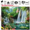 Ткань с 2D-пейзажем водопада в качестве фона для видеостудии