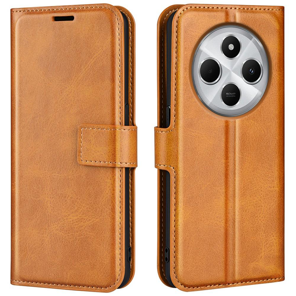 Чехол-подставка для Xiaomi Poco C75 4G/Redmi 14R 5G/14C 4G, противоударный чехол-книжка из кожи с текстурой теленка