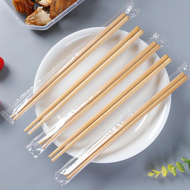 100 Pairs Individually Wrapped Carbonized Bamboo Chopsticks