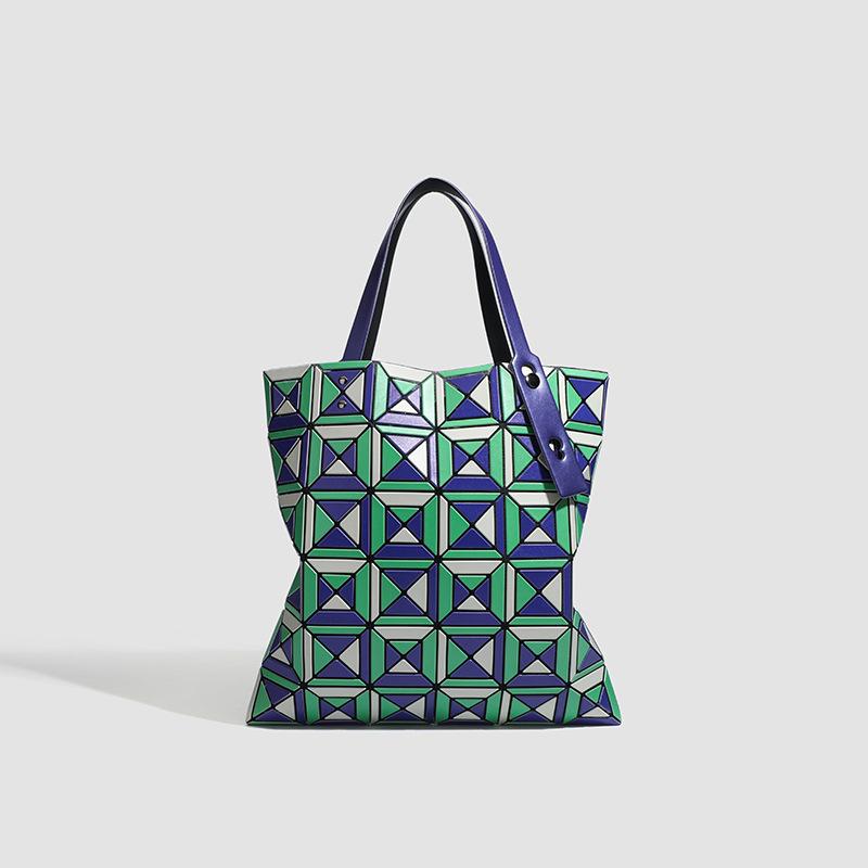 2025 New Rectangular Diamond Grid Color Blocked Tote Bag Handbill Shoulder Bag for Women