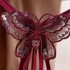 Erotic G-string Open Crotch Panties Sexy Butterfly Sequins Underwear Crotchless Pearls String Embroidery Thong