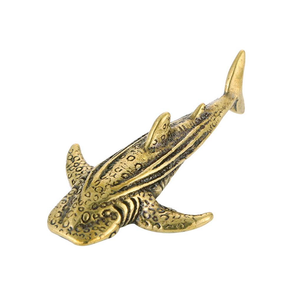 Декор латунный акула орнамент винтажный стиль модель чай питомец изысканный золотой маленький настольный офис