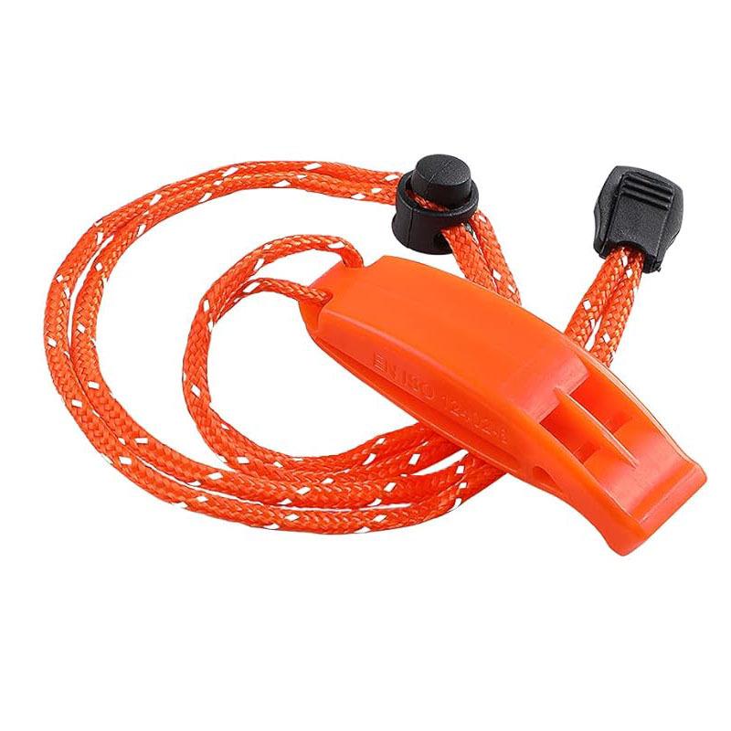 Двухчастотный водонепроницаемый свисток для выживания со шнурком - Высокочастотный свисток для безопасности на открытом воздухе с защитой окружающей среды ABS.