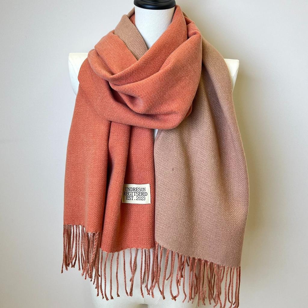 Double-sided Two Colors Scarf Simple Basic Imitation Cashmere Tassel Shawl Autumn Winter Unisex Coldproof Neck Guard Scarf