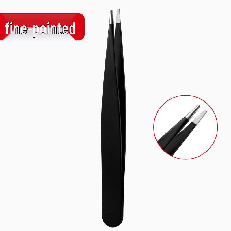 Eyebrow and Nose Hair Grooming Set: Flat and Slanted Tip Tweezers, Plucking Tweezers, Mustache Scissors, and Eyebrow Clips.