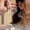 Изысканные серьги-кисточки с фиолетовым жемчугом в виде цветка - Стиль пляжного курорта