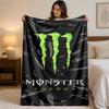 Фланелевое одеяло с принтом Monster Energy, уютное, теплое, плюшевое покрывало для кровати, дивана, диванчика, для домашнего использования в помещении