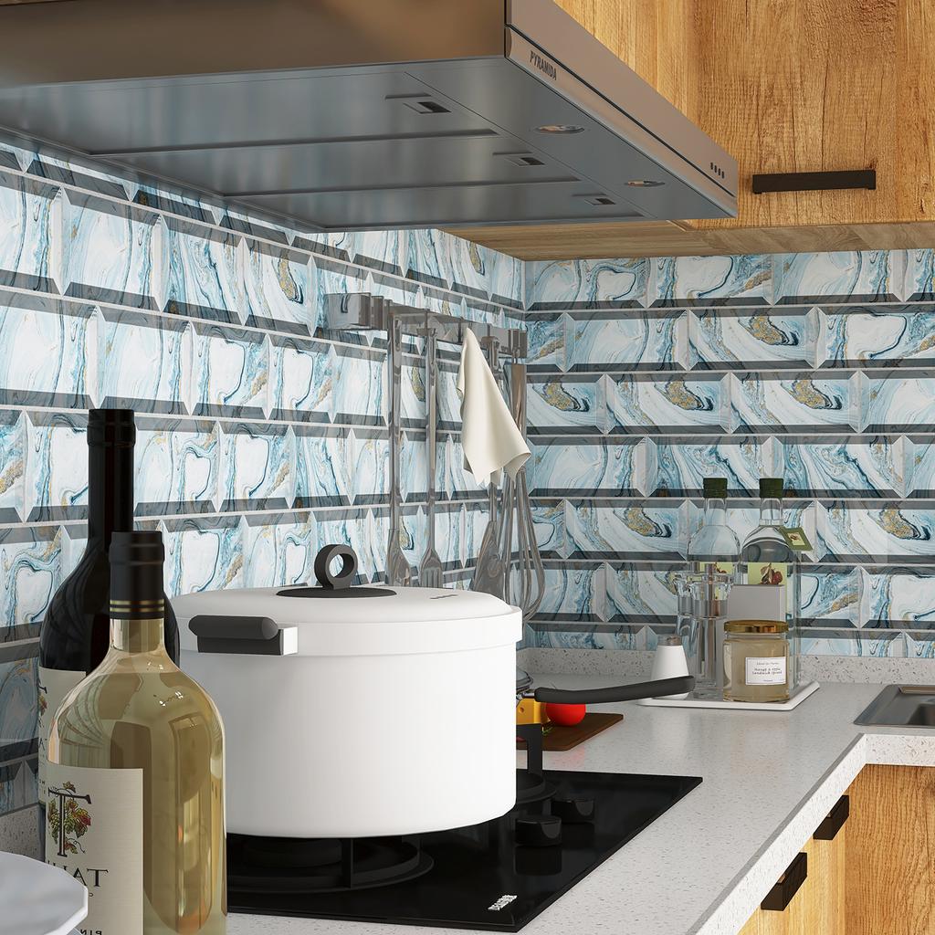 20x10 см современные водонепроницаемые 3D наклейки на плитку, виниловые самоклеящиеся наклейки на стену для дома, кухни, ванной комнаты, наклейки на пленку и палку, 10 листов