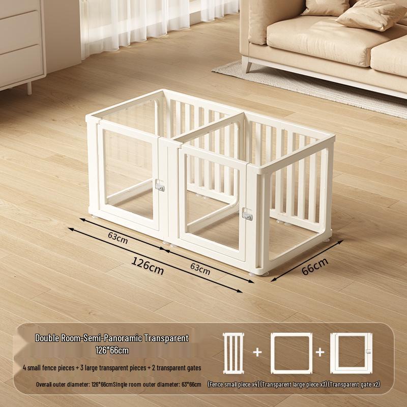 Clear Acrylic Indoor Dog Fence for Small Pets - Safety Enclosure & Dog House