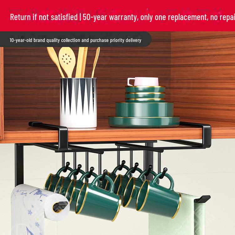 Стеллаж для хранения настенных шкафов без отверстий с крючками и подвесной корзиной