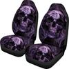 Sugar Skulls Purple Car Seat Covers Pack Of 2 Universal Front Seat Protective Cover Four Seasons Seat Cushion Cover Halloween