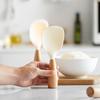 Силиконовая ложка с деревянной ручкой, лопатка для антипригарной сковороды, теплоизоляционная ложка для рисоварки, домашняя кухня, школьное общежитие, практичная кухня