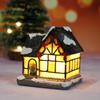 Resin Lighted Christmas House Ornament – Micro Retro Landscape Decoration