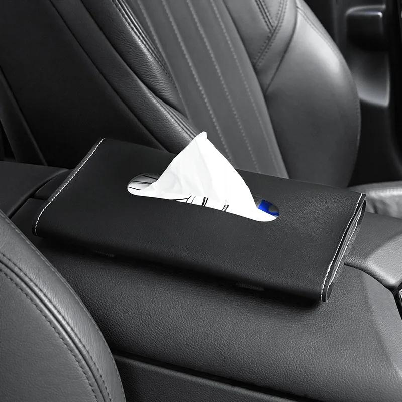 1 Pcs Car Tissue Box Towel Sets Car Sun Visor Tissue Box Holder Auto Interior Storage Decoration for BMW Car Accessories Moai