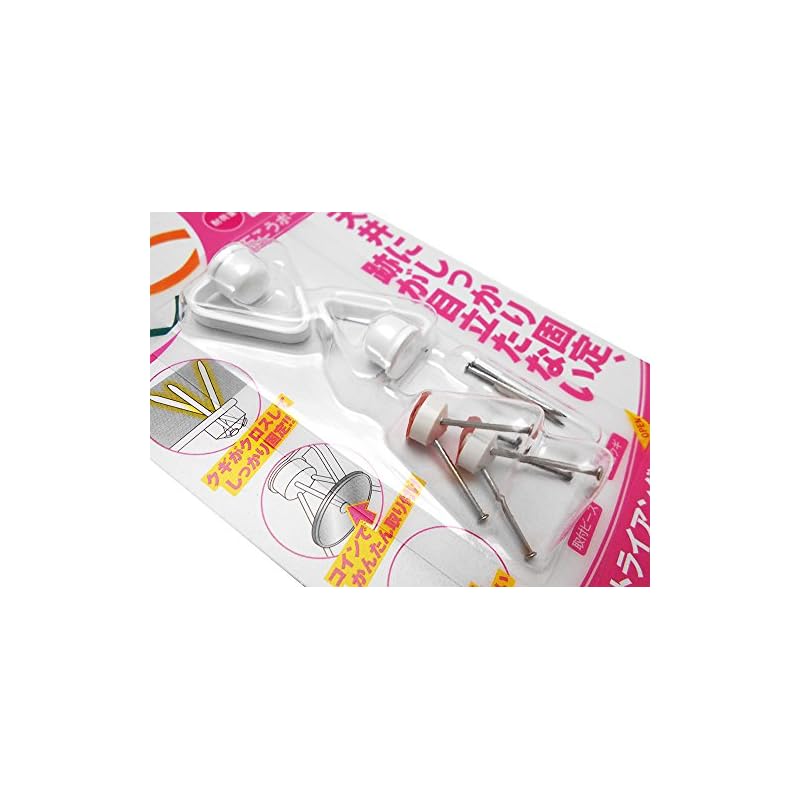 Nikkei Sangyo Magic Cross 8 Крючок J Полутреугольник Белый MJ-020W (Глубина 1 см x Высота 2 см x Ширина 1,7 см) Включает 2 колпачка, 2 крепежных элемента и 9 запасных