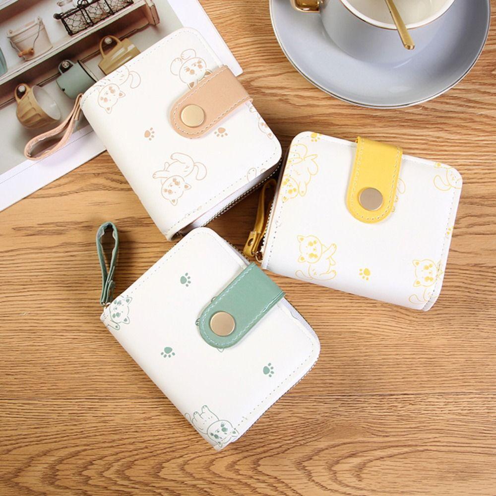 Multi-function Short Wallet Cat Pattern Card Holder Bag New Card Wallet Girl