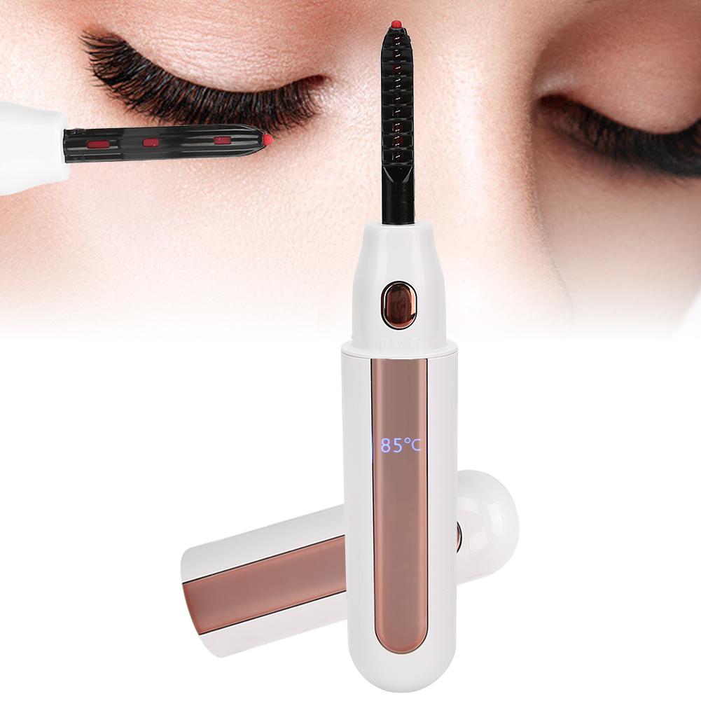 Eyelash Curler Natural Electric Eyelash Curler Fast Heating Long Lasting Eyelash Curling ToolWhite