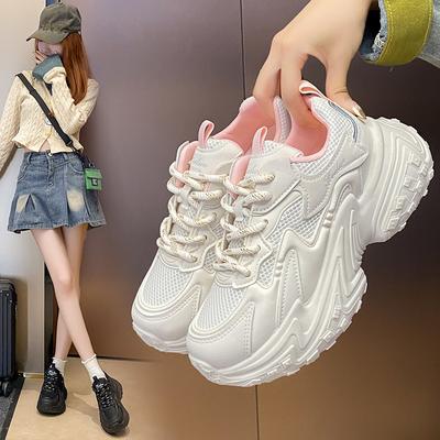 2025 осень новинка корейская версия трендовые папины кроссовки женские ins студенческие повседневные туфли женские кроссовки на платформе женские FB9908