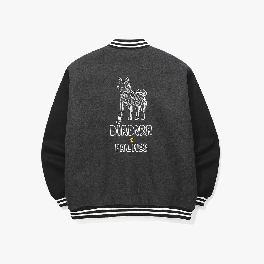 Diadora [Diadora By Palmes] Graphic Varsity Jacket Grey
