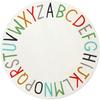 Round Kids Rug for Boy Girl Circle Alphabet Washable Rug Non-Slip Play Mat Learning Carpet for Children Room